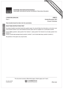 www.XtremePapers.com Cambridge International Examinations 0486/12 Cambridge International General Certificate of Secondary Education