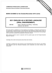 0511 ENGLISH AS A SECOND LANGAUGE (ORAL ENDORSEMENT)