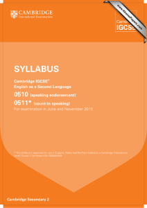 SYLLABUS 0510 0511* Cambridge IGCSE