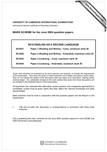 MARK SCHEME for the June 2004 question papers  www.XtremePapers.com