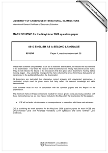 MARK SCHEME for the May/June 2006 question paper  www.XtremePapers.com