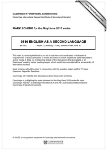 0510 ENGLISH AS A SECOND LANGUAGE