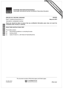 www.XtremePapers.com Cambridge International Examinations 0510/52 Cambridge International General Certificate of Secondary Education