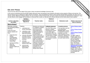 E2L Unit: Fitness