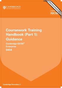 Coursework Training Handbook (Part 1): Guidance 0454