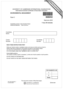 UNIVERSITY OF CAMBRIDGE INTERNATIONAL EXAMINATIONS International General Certificate of Secondary Education www.XtremePapers.com