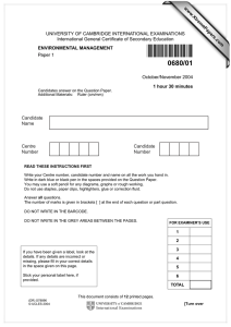 UNIVERSITY OF CAMBRIDGE INTERNATIONAL EXAMINATIONS International General Certificate of Secondary Education www.XtremePapers.com