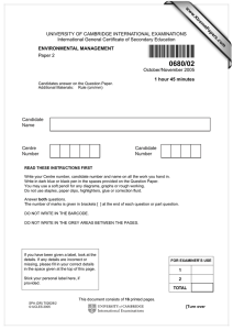 UNIVERSITY OF CAMBRIDGE INTERNATIONAL EXAMINATIONS International General Certificate of Secondary Education www.XtremePapers.com