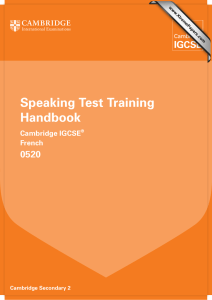 Speaking Test Training Handbook 0520 Cambridge IGCSE