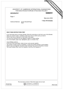 UNIVERSITY OF CAMBRIDGE INTERNATIONAL EXAMINATIONS International General Certificate of Secondary Education www.XtremePapers.com