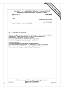 UNIVERSITY OF CAMBRIDGE INTERNATIONAL EXAMINATIONS International General Certificate of Secondary Education www.XtremePapers.com