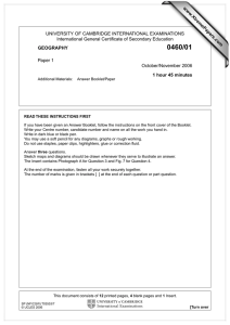 UNIVERSITY OF CAMBRIDGE INTERNATIONAL EXAMINATIONS International General Certificate of Secondary Education www.XtremePapers.com