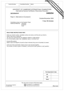 UNIVERSITY OF CAMBRIDGE INTERNATIONAL EXAMINATIONS International General Certificate of Secondary Education www.XtremePapers.com