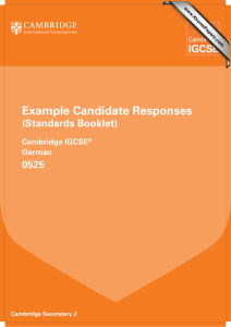 Example Candidate Responses (Standards Booklet) 0525 Cambridge IGCSE