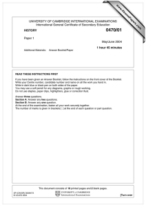 UNIVERSITY OF CAMBRIDGE INTERNATIONAL EXAMINATIONS International General Certificate of Secondary Education www.XtremePapers.com