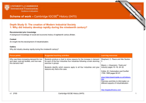 Scheme of work – Cambridge IGCSE History (0470)