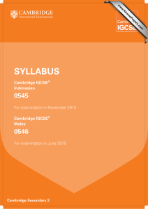 SYLLABUS 0545 0546 Cambridge IGCSE