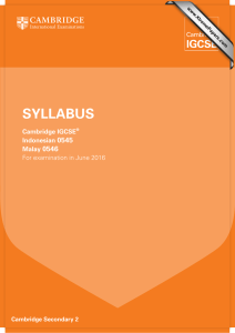 SYLLABUS 0545 0546 Cambridge IGCSE