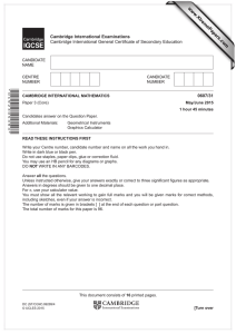 www.XtremePapers.com Cambridge International Examinations 0607/31 Cambridge International General Certificate of Secondary Education