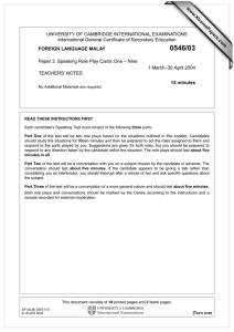 UNIVERSITY OF CAMBRIDGE INTERNATIONAL EXAMINATIONS International General Certificate of Secondary Education www.XtremePapers.com