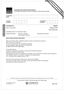 www.XtremePapers.com Cambridge International General Certificate of Secondary Education Cambridge International Examinations 0580/22