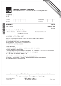 www.XtremePapers.com Cambridge	International	Examinations 0580/31 Cambridge	International	General	Certificate	of	Secondary	Education