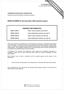 MARK SCHEME for the November 2003 question papers  0580/0581 MATHEMATICS www.XtremePapers.com