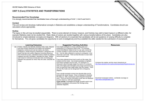 UNIT 5 (Core) STATISTICS AND TRANSFORMATIONS