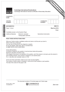 *1659043106* www.XtremePapers.com Cambridge International General Certifi cate of Secondary Education Cambridge International Examinations