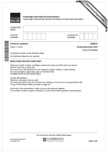 www.XtremePapers.com Cambridge International Examinations 0652/21 Cambridge International General Certificate of Secondary Education