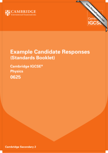 Example Candidate Responses (Standards Booklet) 0625 Cambridge IGCSE