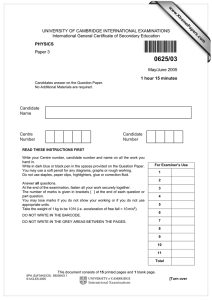 UNIVERSITY OF CAMBRIDGE INTERNATIONAL EXAMINATIONS International General Certificate of Secondary Education www.XtremePapers.com