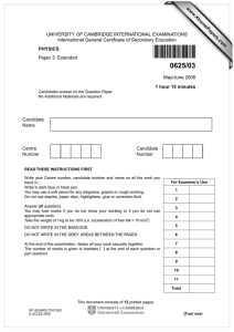 UNIVERSITY OF CAMBRIDGE INTERNATIONAL EXAMINATIONS International General Certificate of Secondary Education www.XtremePapers.com