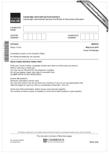 www.XtremePapers.com Cambridge International Examinations 0625/22 Cambridge International General Certificate of Secondary Education