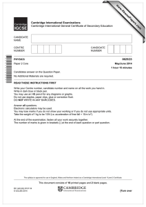 www.XtremePapers.com Cambridge International Examinations 0625/23 Cambridge International General Certificate of Secondary Education