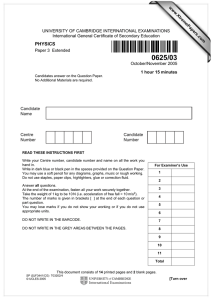 UNIVERSITY OF CAMBRIDGE INTERNATIONAL EXAMINATIONS International General Certificate of Secondary Education www.XtremePapers.com