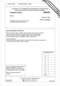 UNIVERSITY OF CAMBRIDGE INTERNATIONAL EXAMINATIONS International General Certificate of Secondary Education www.XtremePapers.com