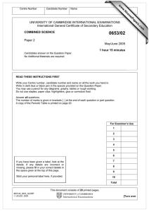 UNIVERSITY OF CAMBRIDGE INTERNATIONAL EXAMINATIONS International General Certificate of Secondary Education