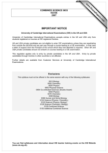 IMPORTANT NOTICE www.XtremePapers.com COMBINED SCIENCE 0653 IGCSE