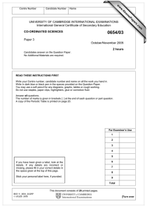 UNIVERSITY OF CAMBRIDGE INTERNATIONAL EXAMINATIONS International General Certificate of Secondary Education