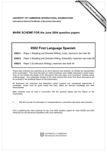 0502 First Language Spanish