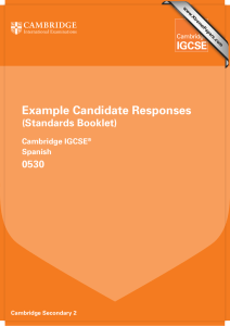 Example Candidate Responses (Standards Booklet) 0530 Cambridge IGCSE
