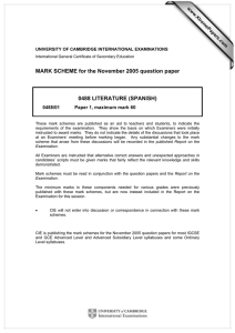 MARK SCHEME for the November 2005 question paper  0488 LITERATURE (SPANISH) www.XtremePapers.com