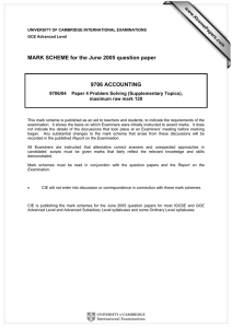 MARK SCHEME for the June 2005 question paper  9706 ACCOUNTING www.XtremePapers.com