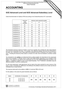 Cambridge International Advanced and Advanced Subsidiary Level 9706 Accounting November 2011