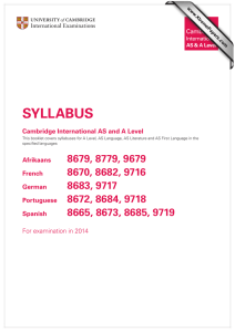 SYLLABUS Cambridge International AS and A Level www.XtremePapers.com