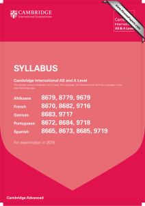 SYLLABUS Cambridge International AS and A Level