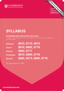 SYLLABUS Cambridge International AS and A Level