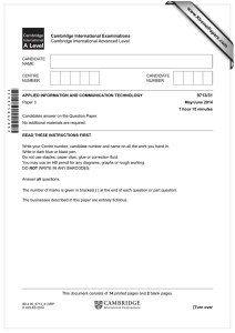 www.XtremePapers.com *5937586283* Cambridge International Examinations Cambridge International Advanced Level