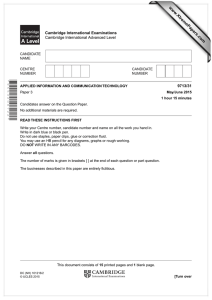 www.XtremePapers.com Cambridge International Examinations 9713/31 Cambridge International Advanced Level